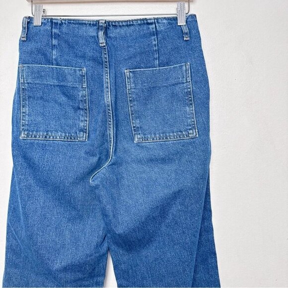 Zara Womens 8 Cropped Wide Leg Button Jeans - Picture 12 of 14